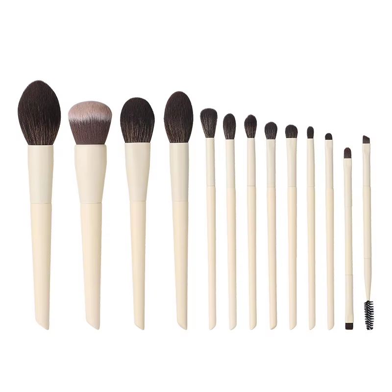  New Private Label 13 PCS Cream Vegan Synthetic Make up Brushes Custom Logo Professional Makeup Brush Set High Quality
