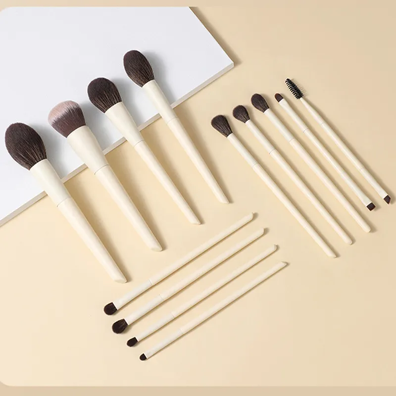  New Private Label 13 PCS Cream Vegan Synthetic Make up Brushes Custom Logo Professional Makeup Brush Set High Quality