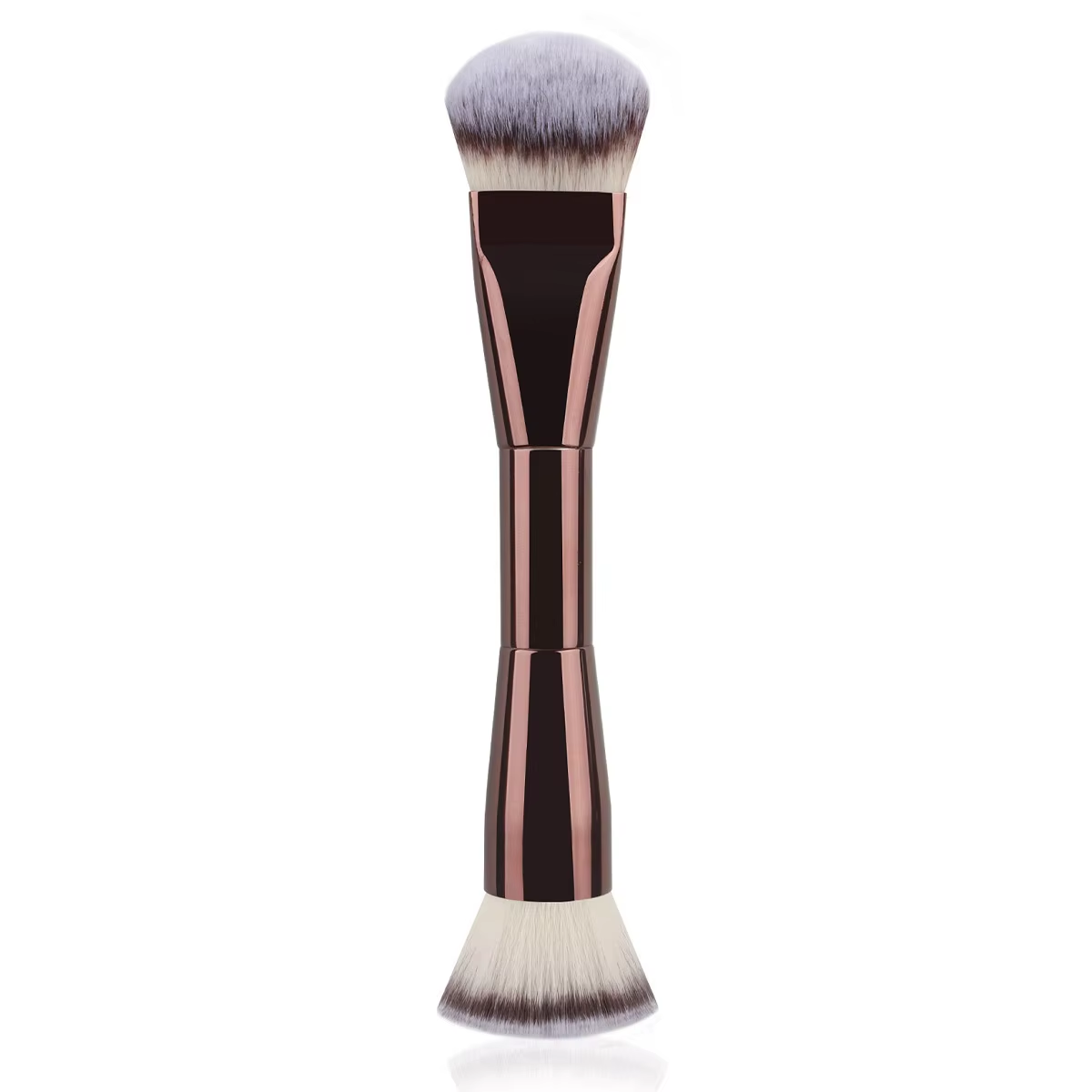 Low MOQ Customized Double Ended Large Flat Kabuki Premium Synthetic Dual-ended Fluffy Face Foundation Brush 