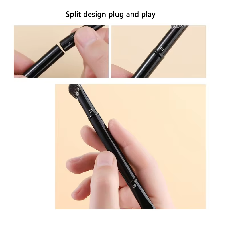 Dual-Ended Blending Blush Angled Stipple Eye Shadow Crease Concealer Brush Set Double-Sided Makeup Eyebrow Pencil