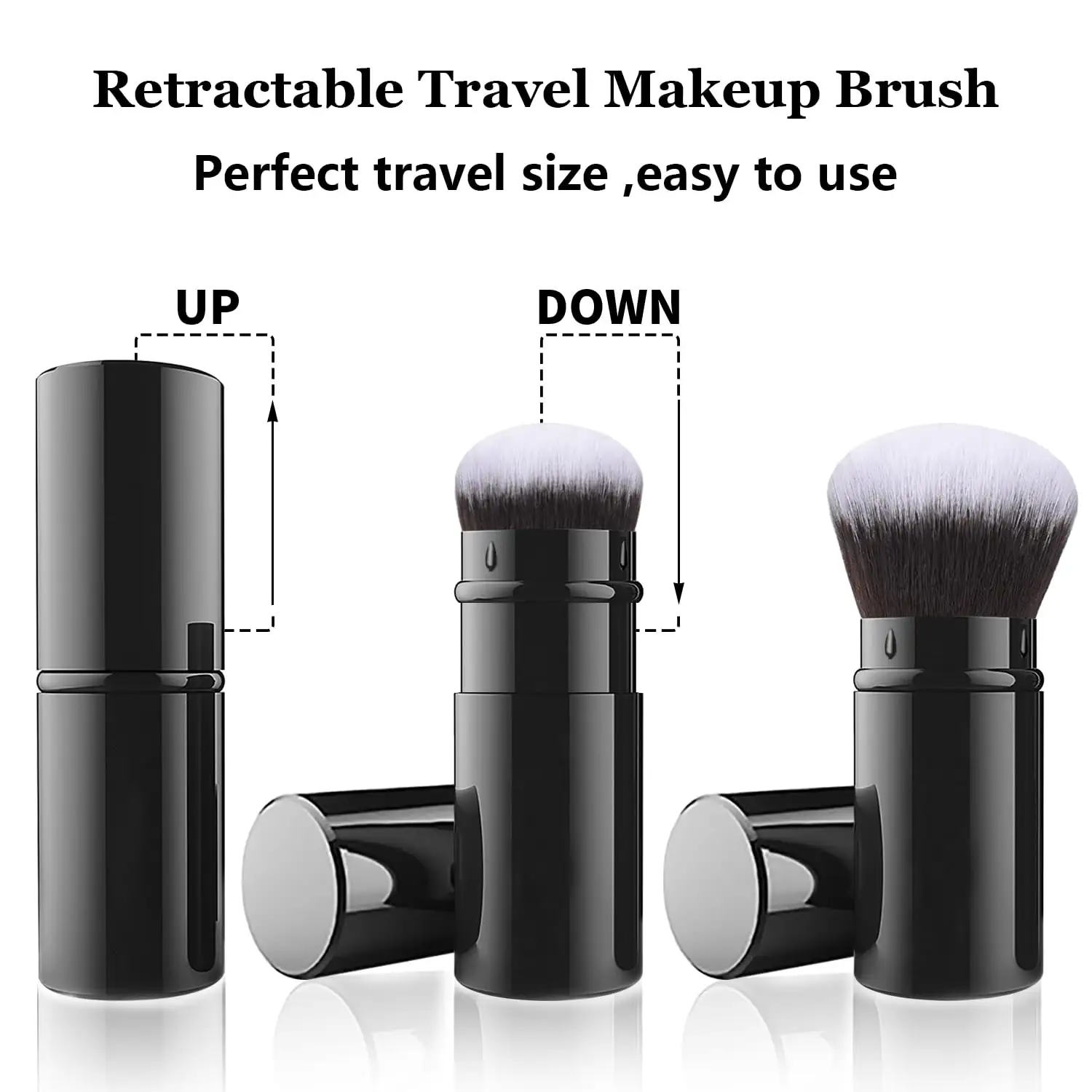 Professional Kabuki Makeup Brush Set Travel-friendly Retractable Portable Powder Foundation Eye Shadow Mascara