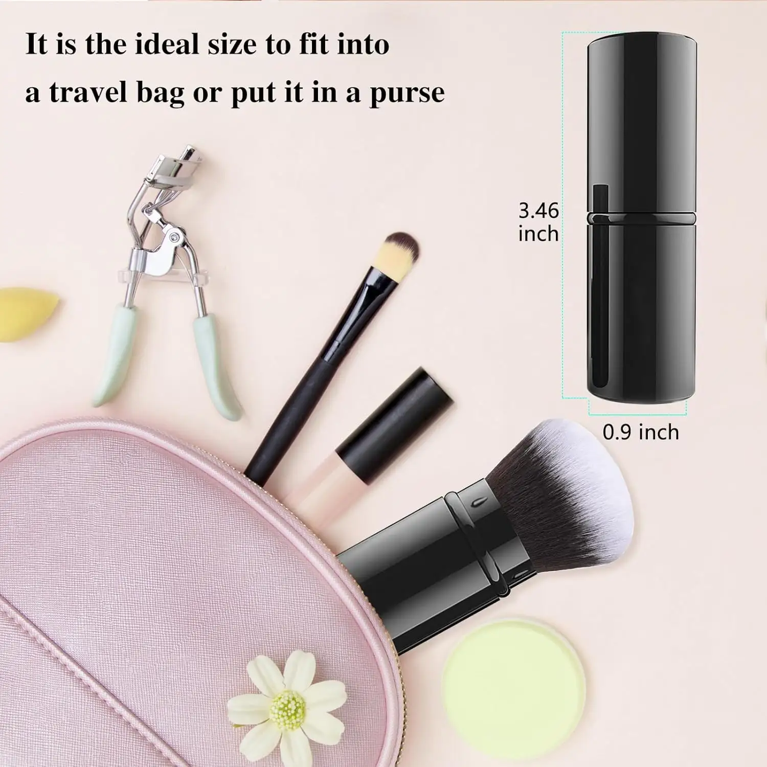 Professional Kabuki Makeup Brush Set Travel-friendly Retractable Portable Powder Foundation Eye Shadow Mascara