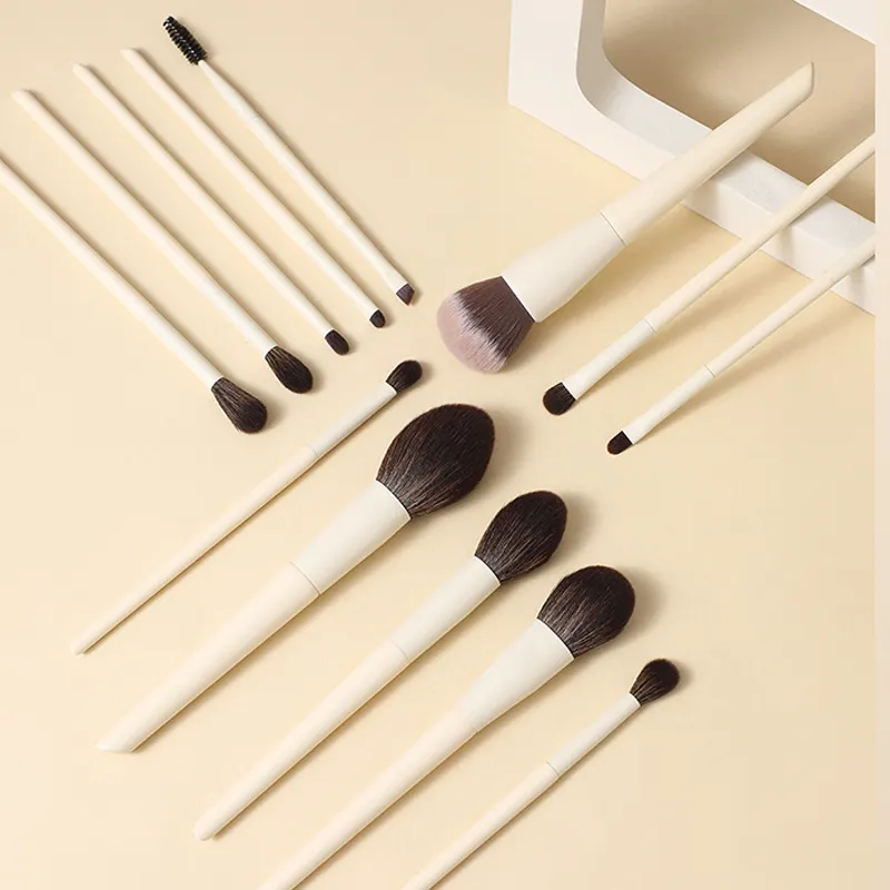  New Private Label 13 PCS Cream Vegan Synthetic Make up Brushes Custom Logo Professional Makeup Brush Set High Quality