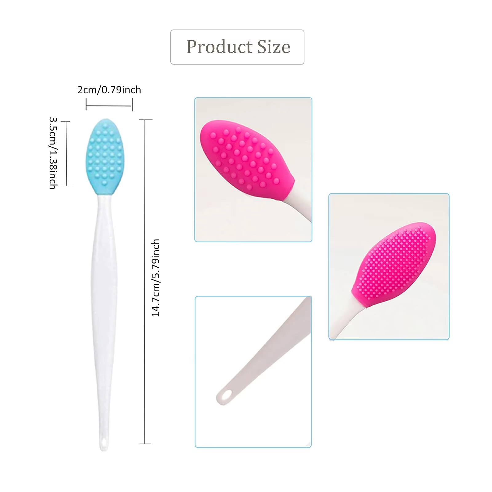 Reusable Exfoliate Lip Brush Soft Nose Cleaning Brush Double Side Silicone Lip Scrub Exfoliator Brushes for Schminke