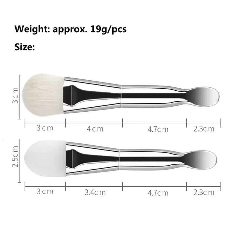 Double-headed Facial Cream Scoop Cosmetic Brush with Digging Spoon Soft Hair Face Mask Brush Skin Care Tools Foundation 
