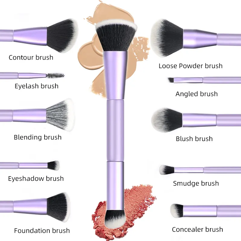 Good sale 5pcs Wholesale Double Side Synthetic Hair Dual-Ended Brush Set Makeup Brush Kits