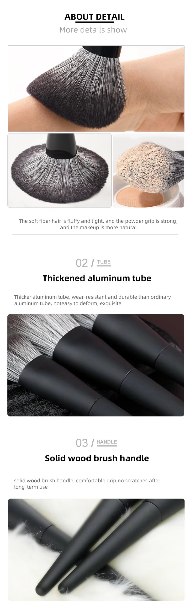 Makeup Brushes Luxury Vegan Cruelty Free 10pcs Black Classic Private Label Logo Makeup Brush Set with Bag High Quality