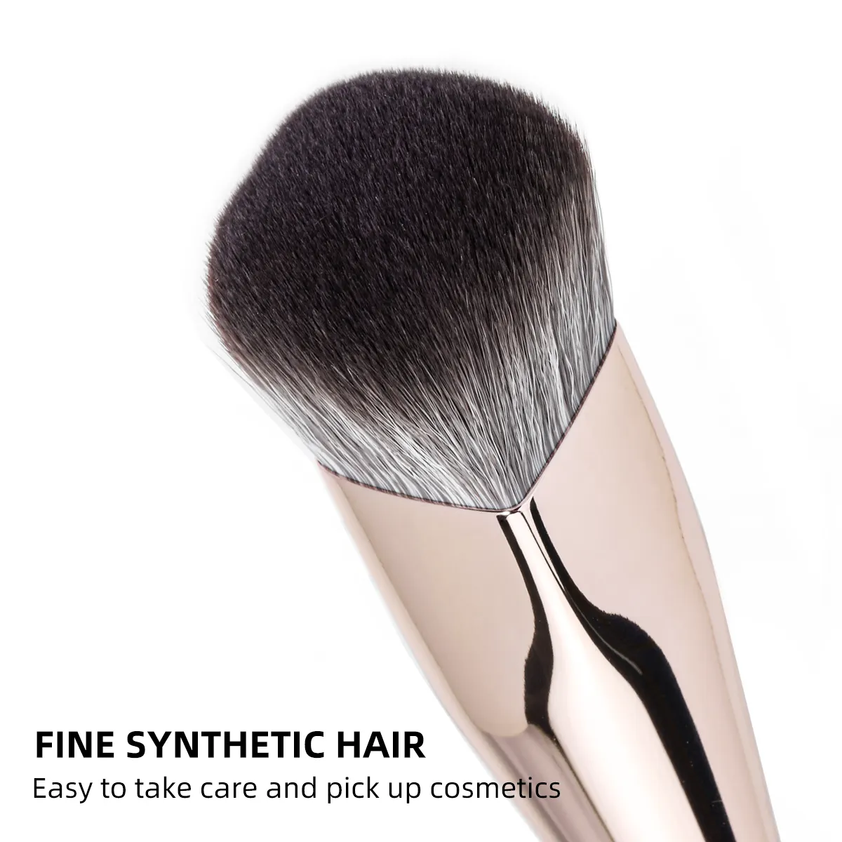 Single Diamond Design 3D Printing Angled Makeup Foundation Brush Fluffy Soft Synthetic Plastic Handle Liquid Foundation 