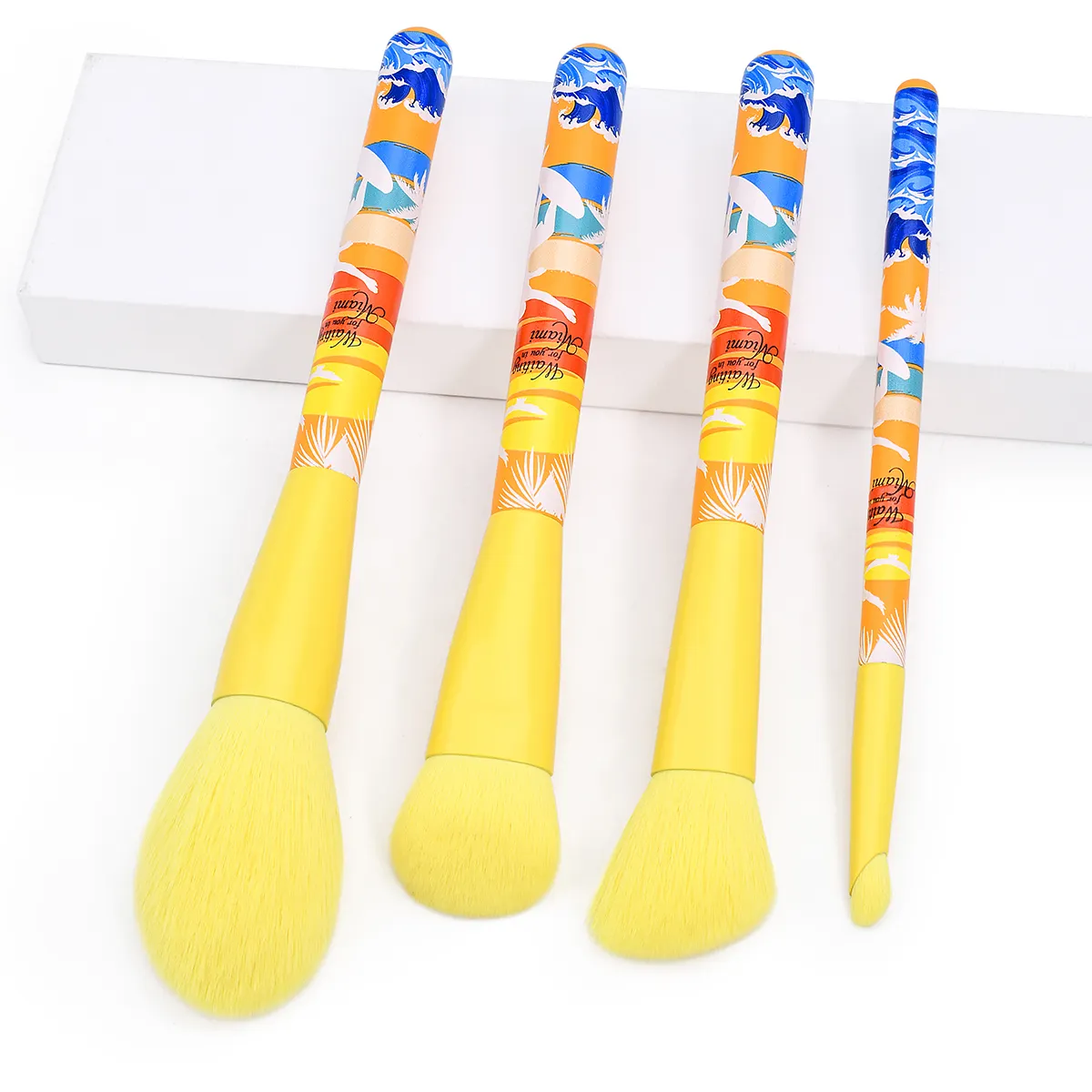 Factory Direct 4Pcs Custom 3D Print Makeup Brushes Powder Contour Blush Eyeshadow Make up Brush Wholesale Makeup & Tools