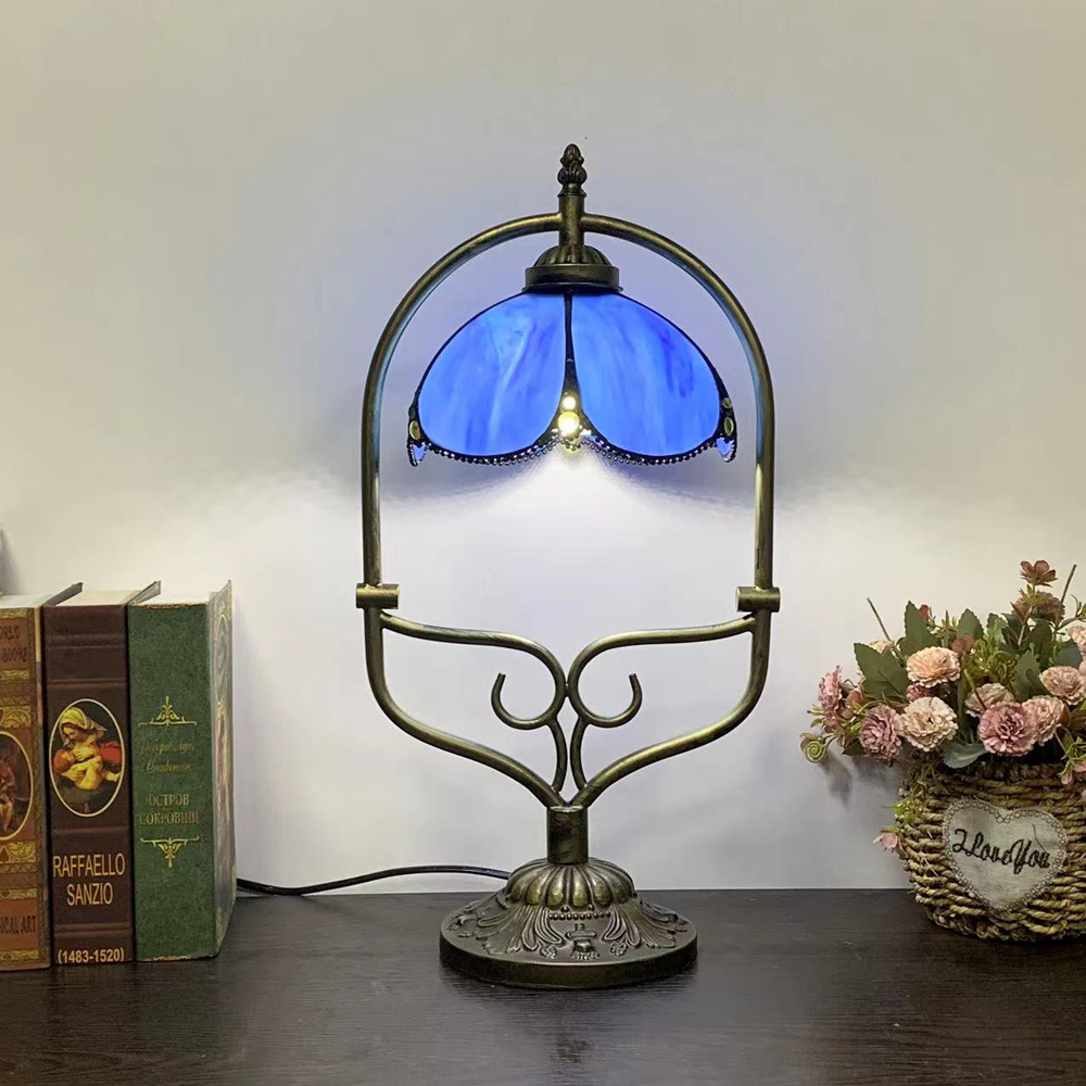 Illuminating Elegance: LONGHUIJING 8-Inch Handcrafted Stained Glass Table Lamp