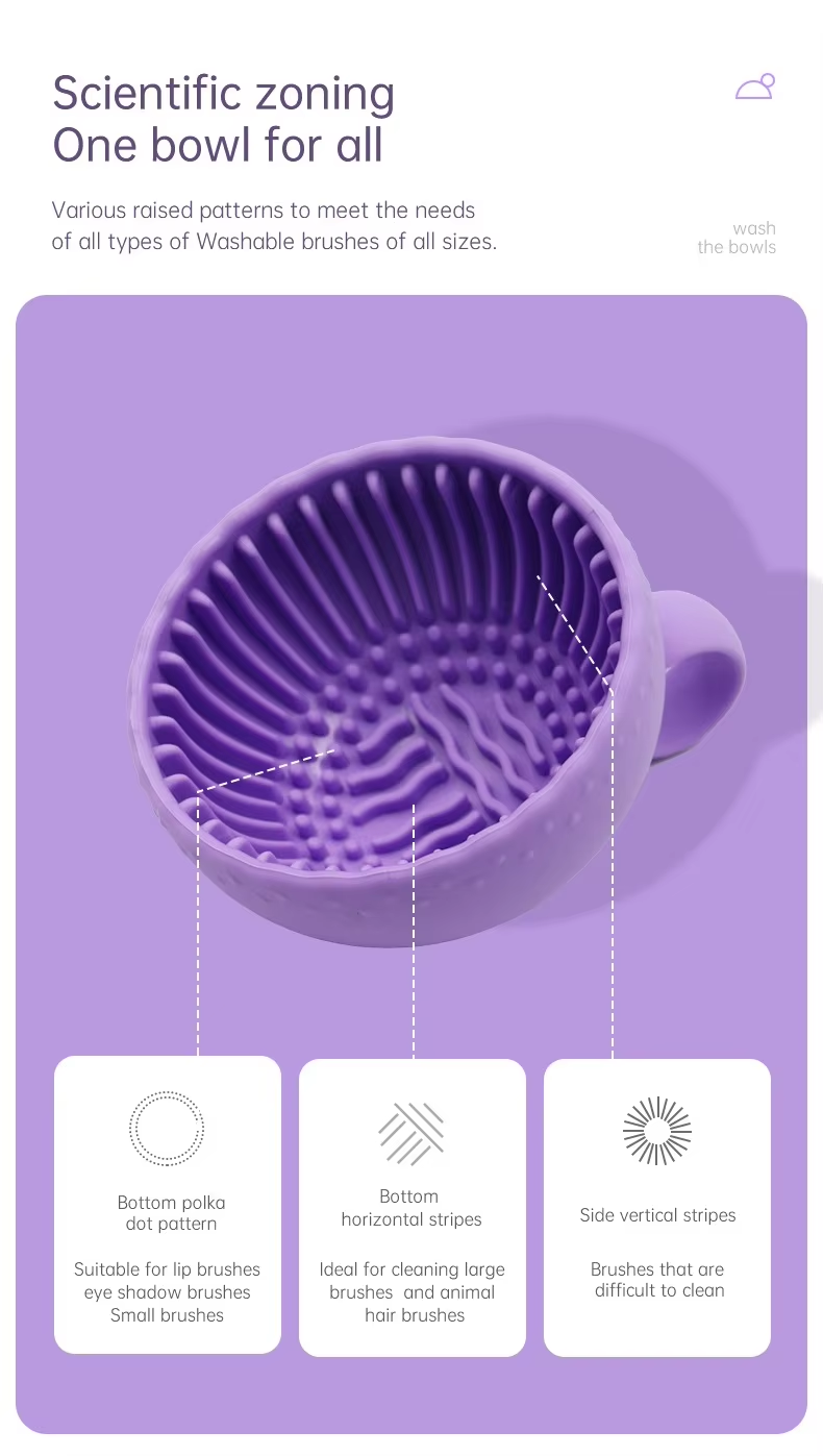 Portable Beauty Brush Cleaner Washing Bowl Cleaning Tool Silicone Makeup Brush Cleaning Pad