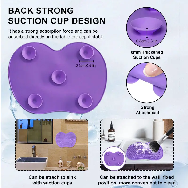 Wholesale Beauty Sponge Makeup Brush Cleaning Mats Silicone Portable Cosmetic Brushes Tool Washing Cleaner Pads 