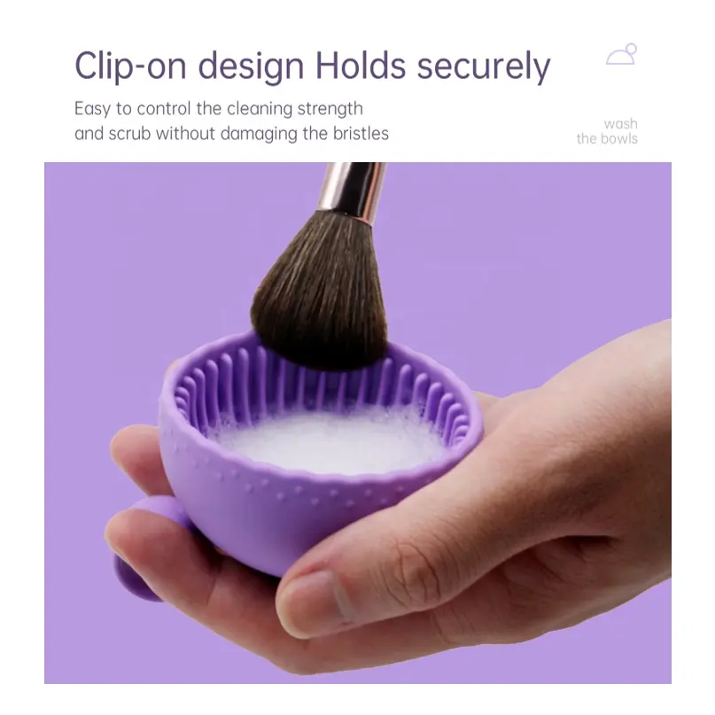 Portable Beauty Brush Cleaner Washing Bowl Cleaning Tool Silicone Makeup Brush Cleaning Pad