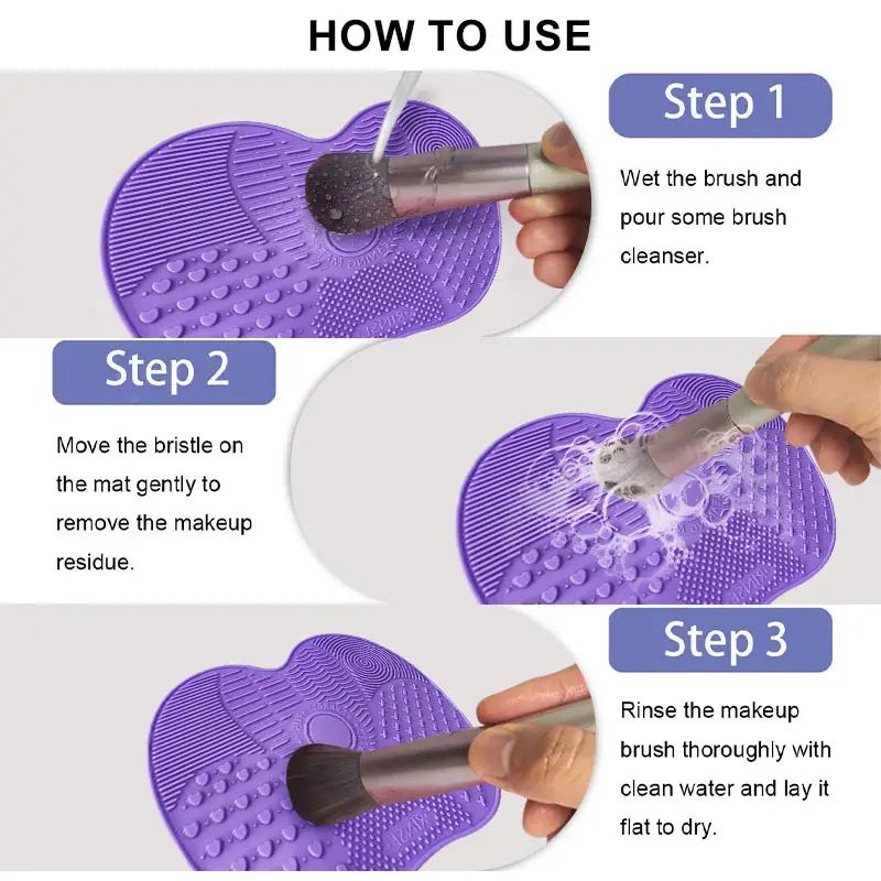 Wholesale Beauty Sponge Makeup Brush Cleaning Mats Silicone Portable Cosmetic Brushes Tool Washing Cleaner Pads 