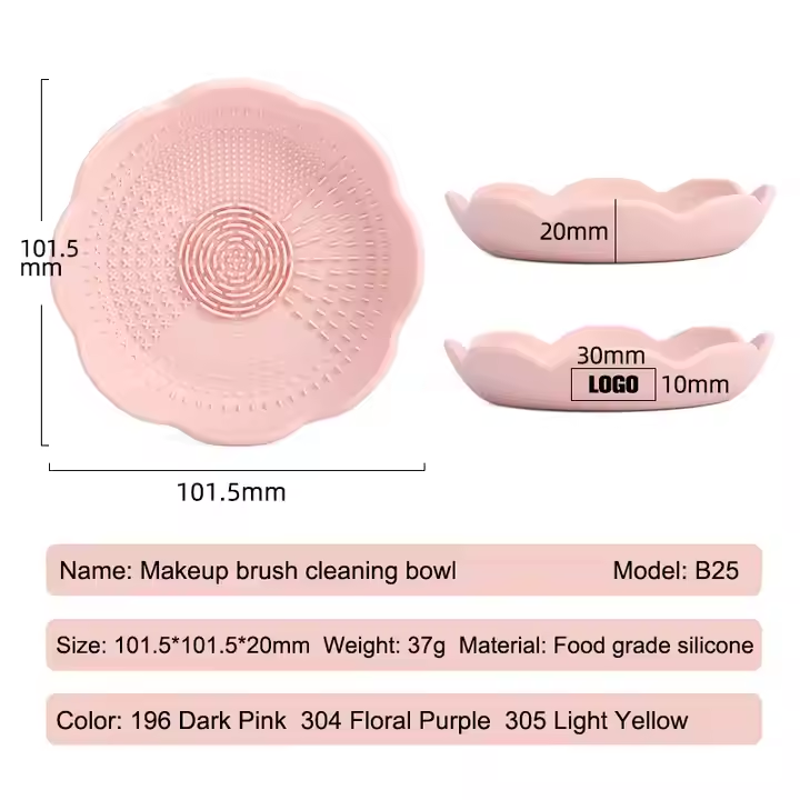 Facial Use Cleaning Pad Flower Shape Makeup Cleaner Bowl Scrubber Silicone Makeup Cleaning Pad Silicone Makeup Cleaner