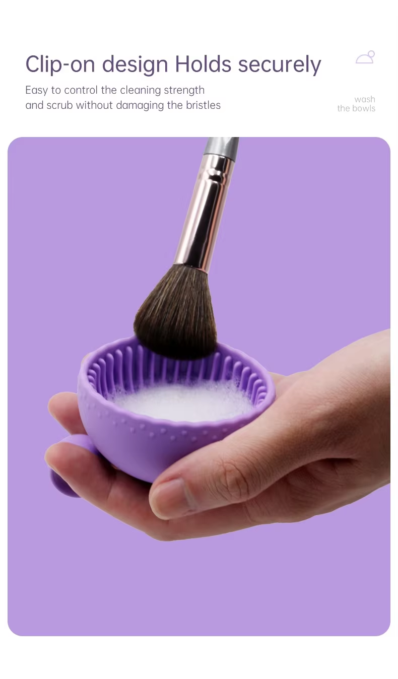 Portable Beauty Brush Cleaner Washing Bowl Cleaning Tool Silicone Makeup Brush Cleaning Pad