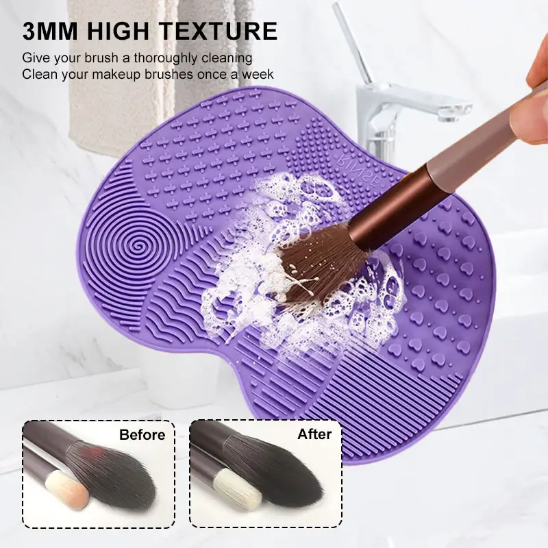 Wholesale Beauty Sponge Makeup Brush Cleaning Mats Silicone Portable Cosmetic Brushes Tool Washing Cleaner Pads 
