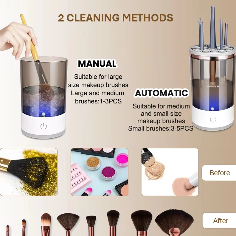 Automatic Makeup Brush Cleaner Machine Fast Deep Cleaning for All Brush Types in Minutes Electric Brush Cleaning Machine