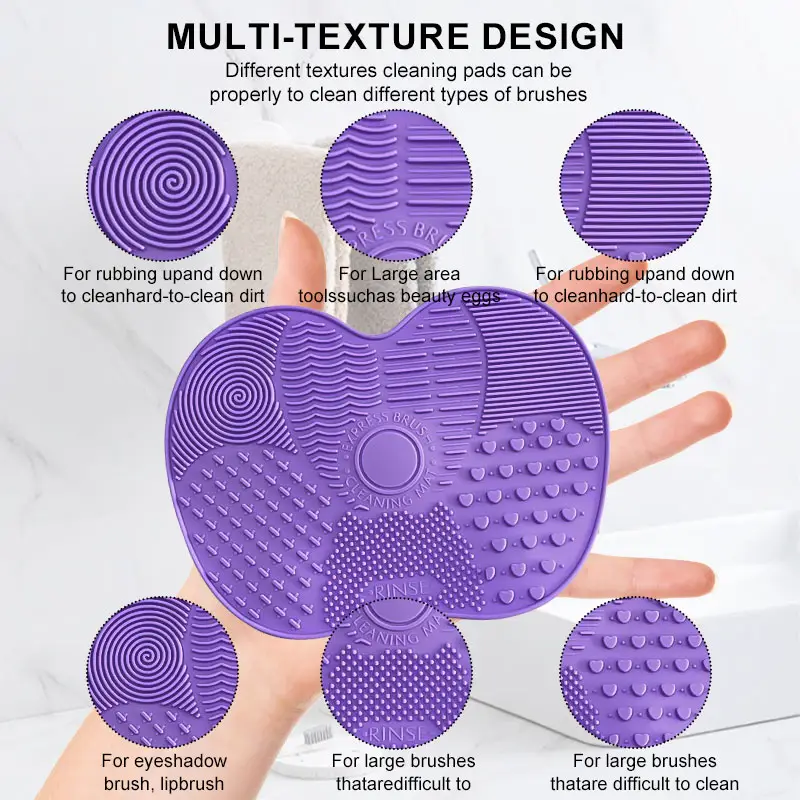 Wholesale Beauty Sponge Makeup Brush Cleaning Mats Silicone Portable Cosmetic Brushes Tool Washing Cleaner Pads 