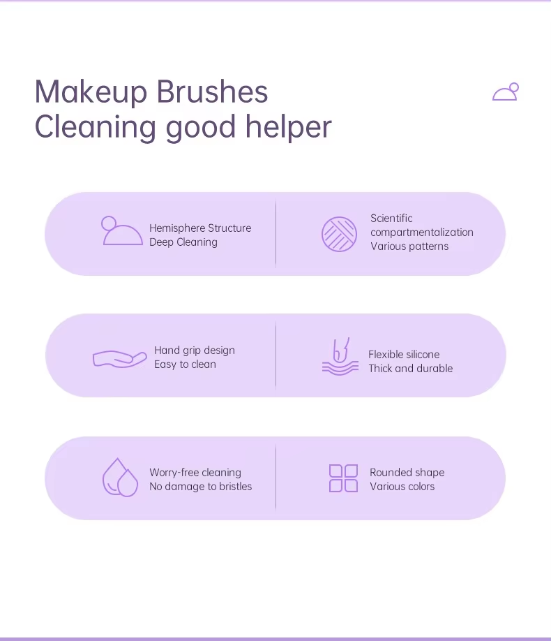 Portable Beauty Brush Cleaner Washing Bowl Cleaning Tool Silicone Makeup Brush Cleaning Pad