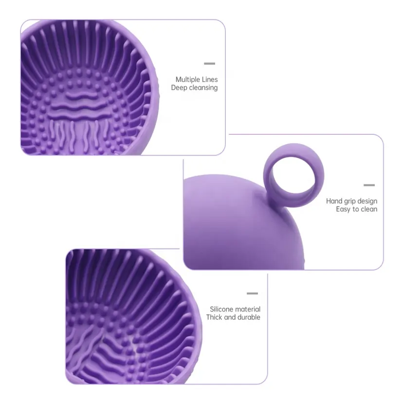 Portable Beauty Brush Cleaner Washing Bowl Cleaning Tool Silicone Makeup Brush Cleaning Pad