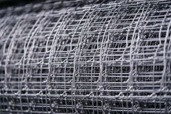 Close-up of welded mesh showing wire diameter and opening