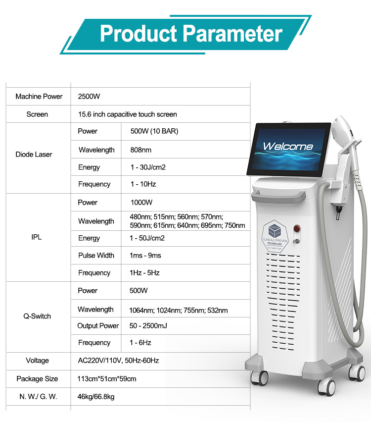 IPL+Q-Switch+Diode Laser (3 in 1)