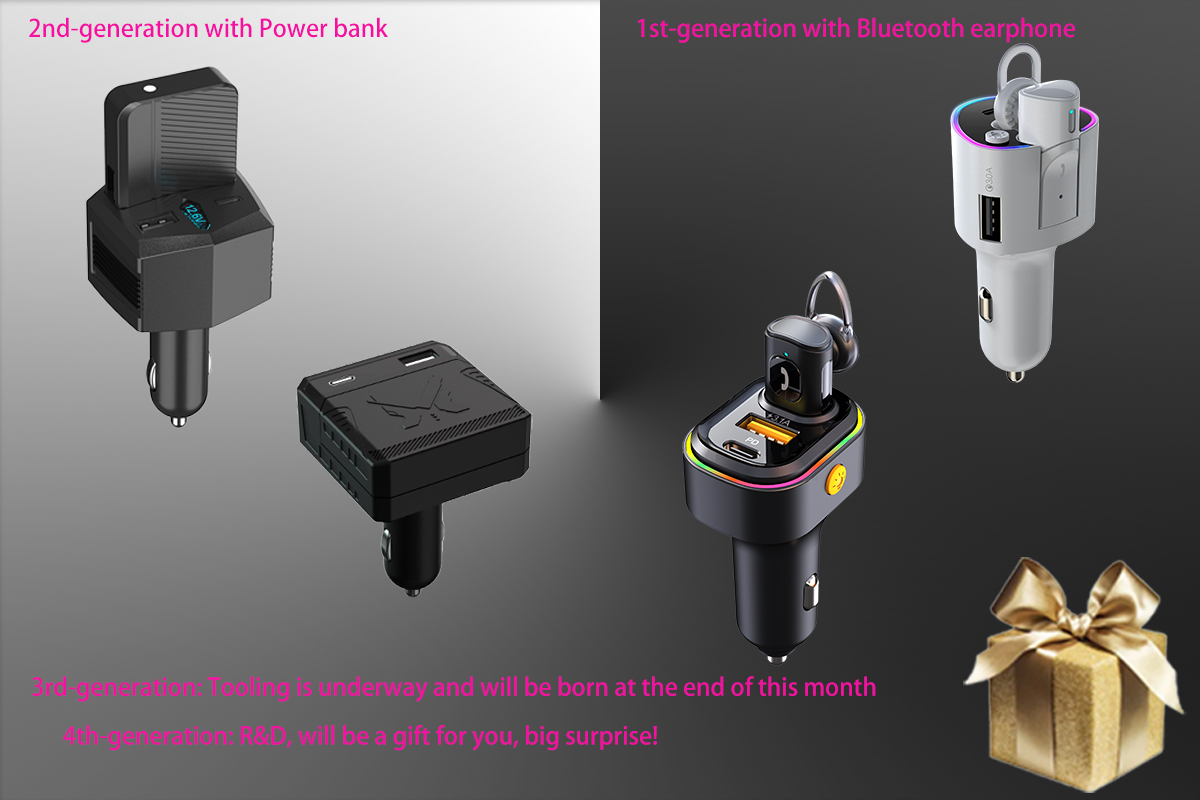 World's fist car Charger with power bank - GOGOSUNNY