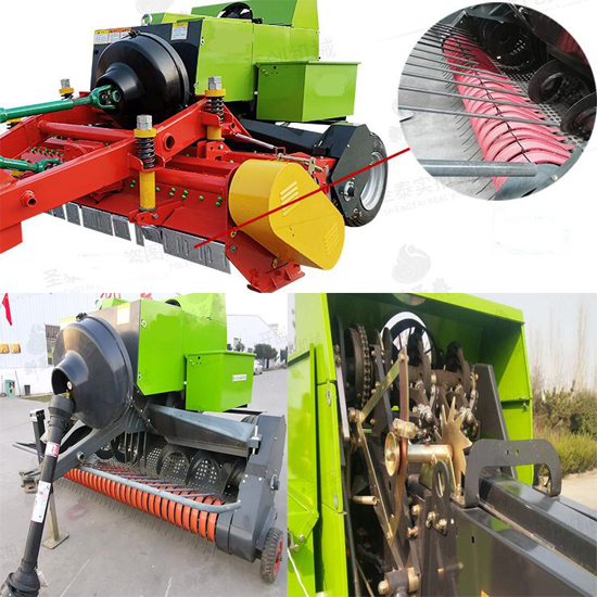 Tractor Mounted corn Silage Baler machine pine straw crops Square Hay Baler with cutting and collecting functions
