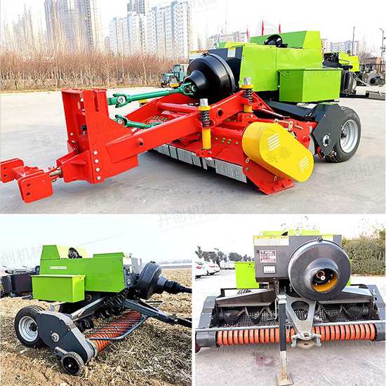 Tractor Mounted corn Silage Baler machine pine straw crops Square Hay Baler with cutting and collecting functions