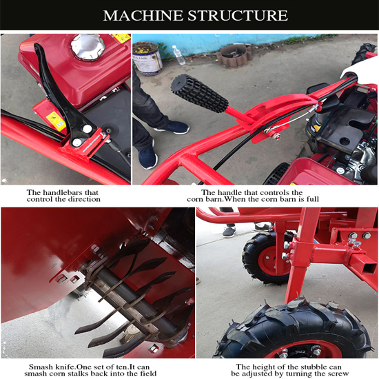 Best selling Dry and wet corn harvester hand working tractor mini maize combine harvester