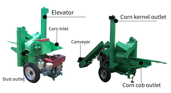 Top sales Factory Supply Diesel 6 T/h Corn Thresher Maize Sheller Machine For Sale
