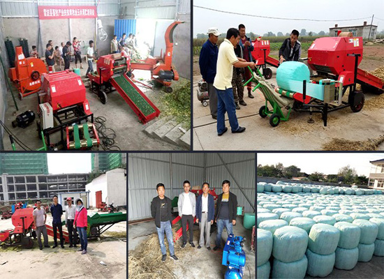 Wheat straw baling and wrapping machine