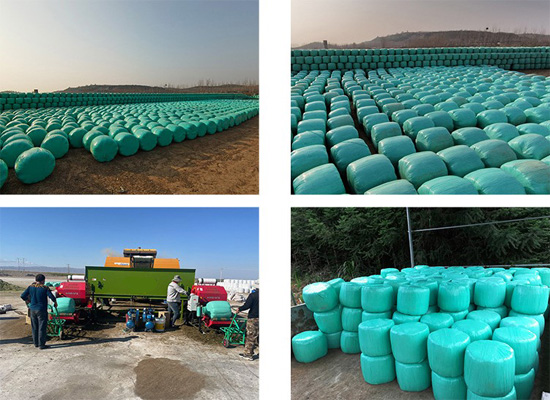 Wheat straw baling and wrapping machine