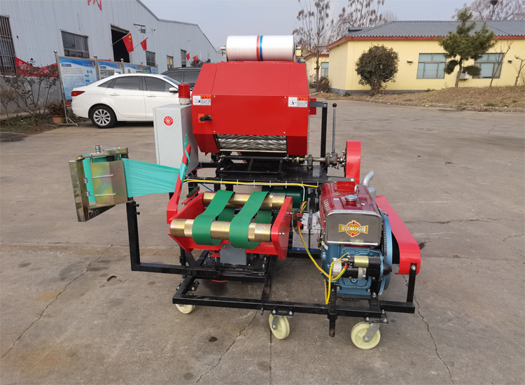 Diesel Engine Packing Rice Straw Corn Silage Grass Wrapper Round Roll Hay Baler Machine
