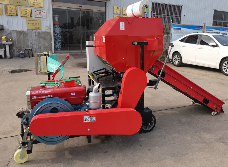Diesel Engine Packing Rice Straw Corn Silage Grass Wrapper Round Roll Hay Baler Machine
