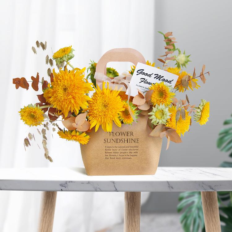 BDL Custom Creative Shape Foldable Paper Preserved Flower Gift Rose Handbag Flower Portable Flower Bag Box
