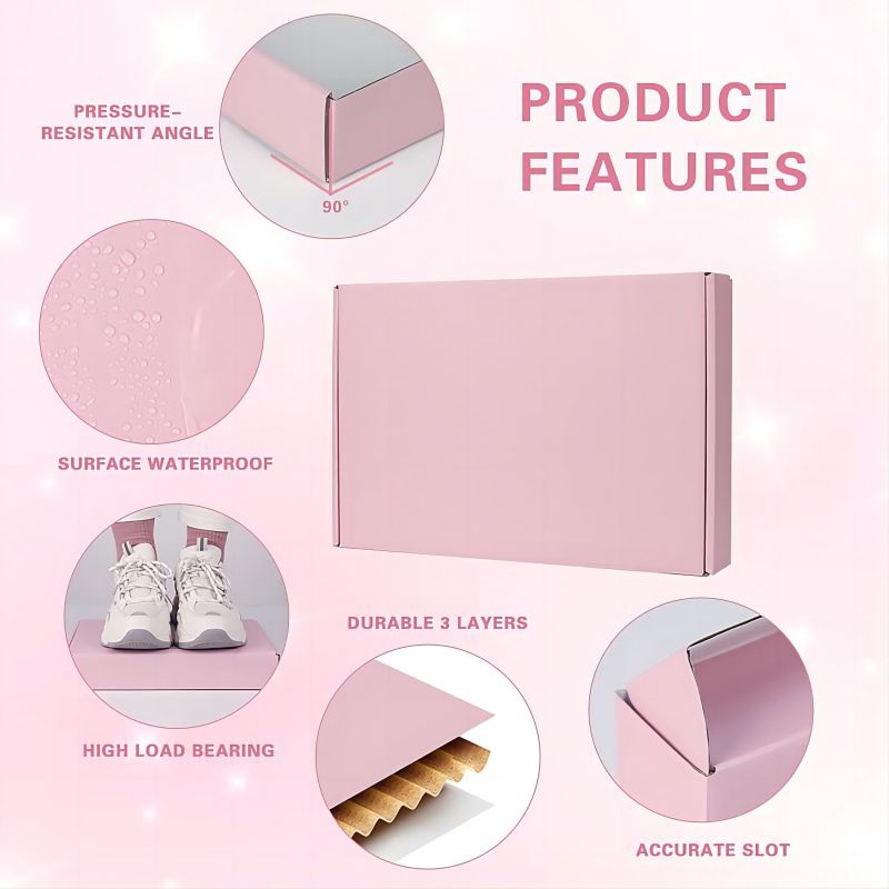 BDL Pink Mailing Boxes Cardboard Boxes for Shipping Corrugated Packaging Boxes for Small Business