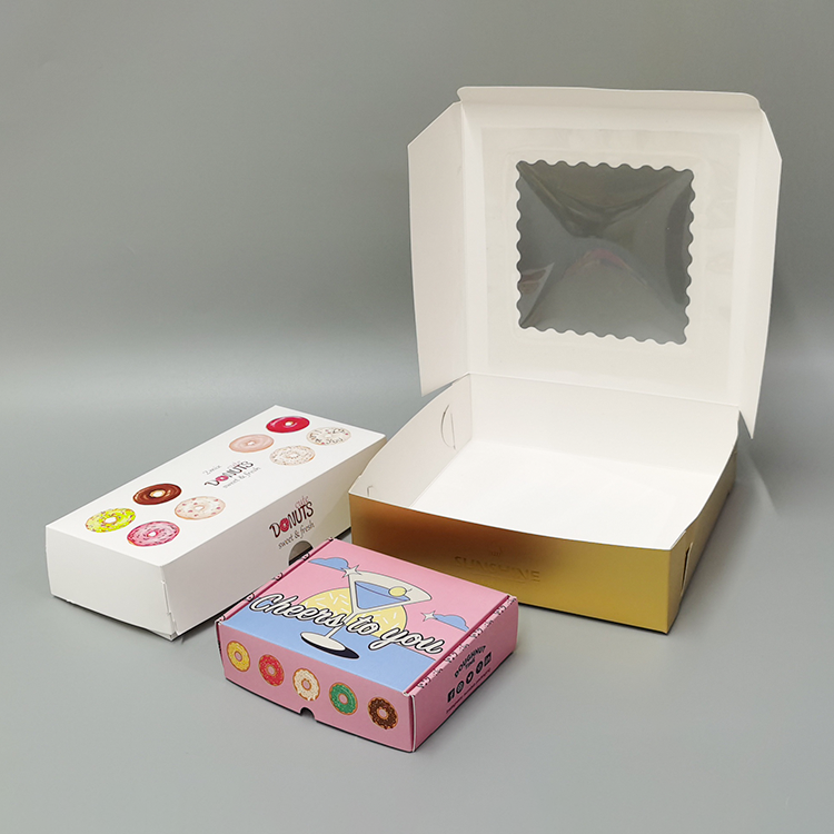 BDL Free Design Custom Logo Food Grade Paper Pink Doughnut Takeaway Cookie Mochi Donut Packaging Boxes