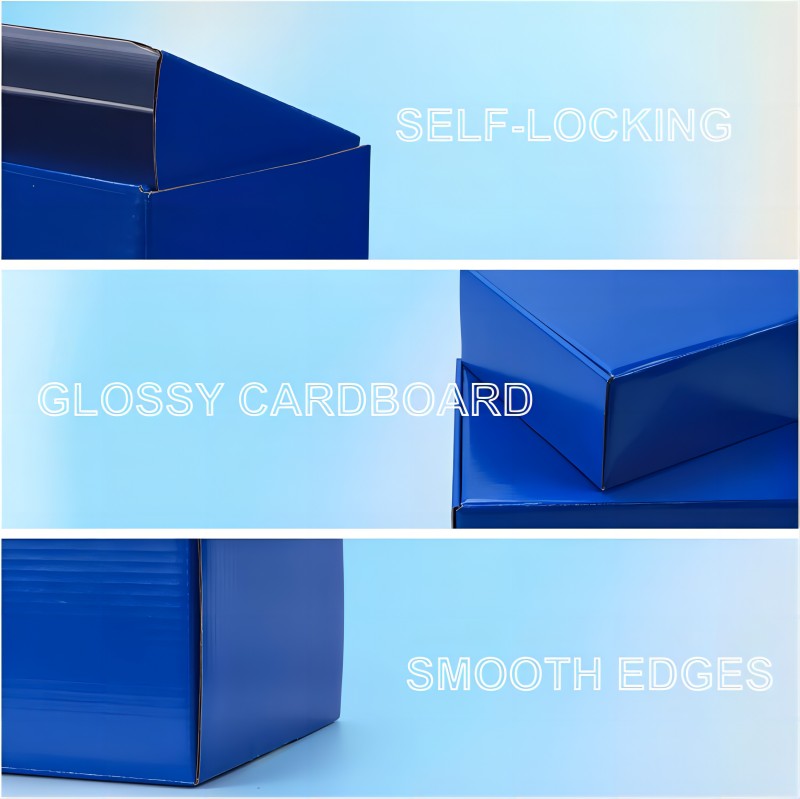 BDL Blue Shipping Boxes Medium Corrugated Cardboard Literature Mailer Box for Packaging