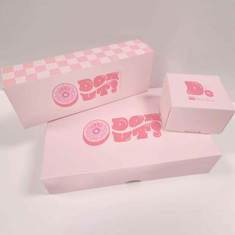 BDL Custom Printed Logo Food Grade Bakery Dessert Pastry Doughnut Bagel Mini Donuts Packaging Boxes