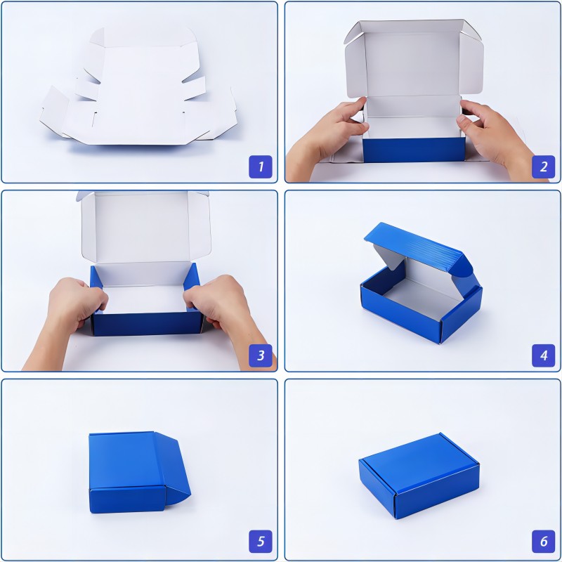 BDL Blue Shipping Boxes Medium Corrugated Cardboard Literature Mailer Box for Packaging
