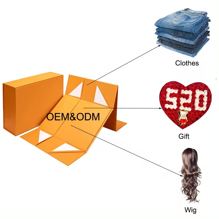 BDL Custom Logo Foldable Gift Box with Magnet Luxury Magnetic Folding Storage Paper Shoes Clothes Packaging Box