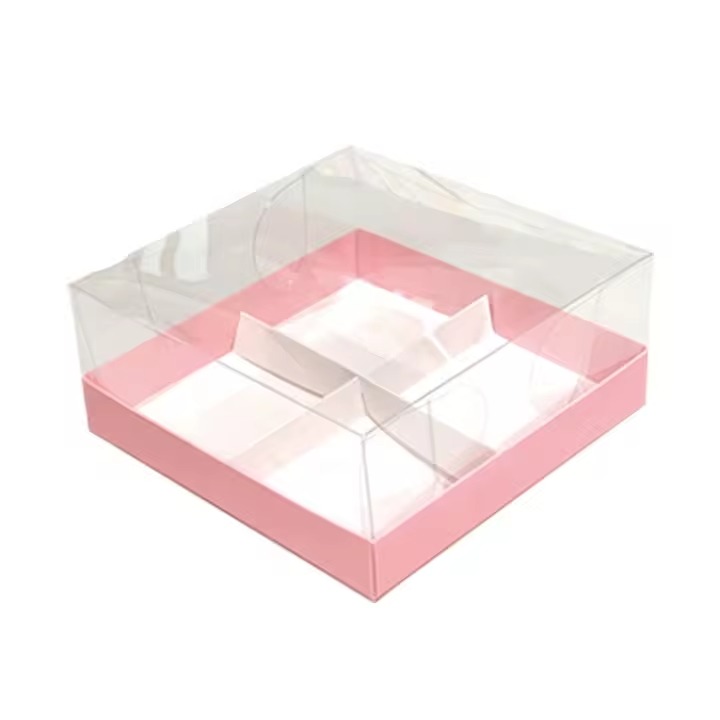 BDL Custom bulk bakery folding 12 inch window big Pastry Donut Boxes kraft white clear lid cake packing box