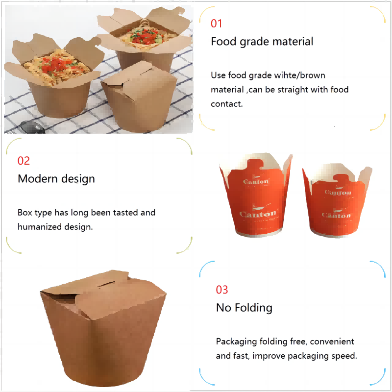 BDL Hot Sale Custom Printed Logo Disposable Noodles Box & Kraft Paper Noodle Box