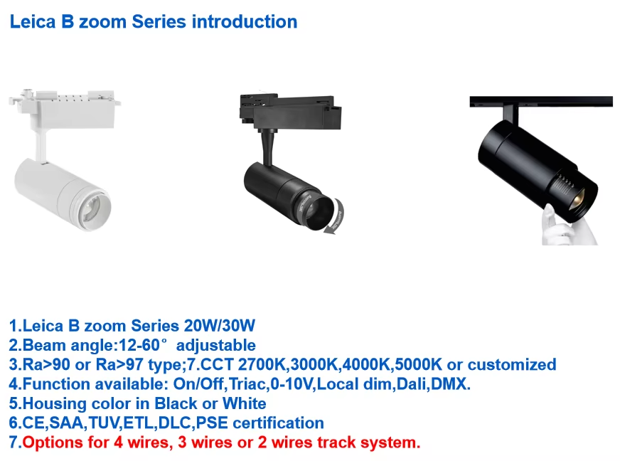30W LED Spot Imaging Museum Light for Paintings Track Led Light