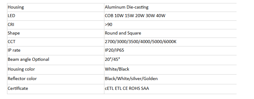 10 Years Gold Supplier CETL ETL Listed Ceiling Downlight Waterproof Downlights 10W 20W 30W