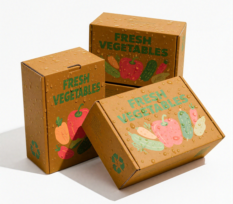 BDL Custom Farm Fresh Produce Wax Carton Box For Vegetable And Fruit