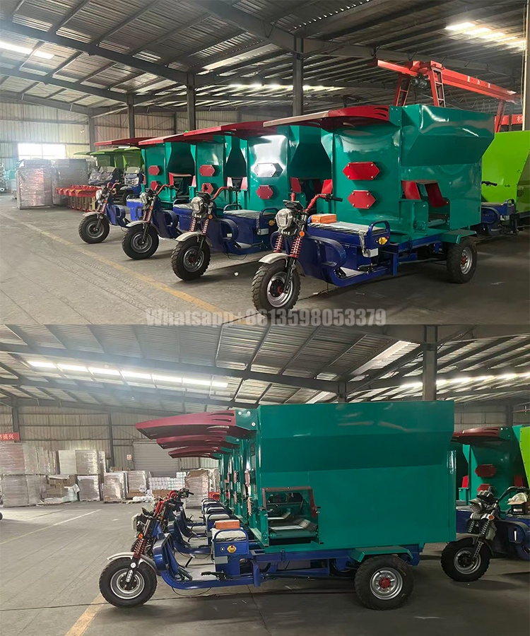 Electric motor type Three Wheel Cattle Farm Spreader Farm animal feed Spreading Machine Three Wheel Spread Feeding Cart