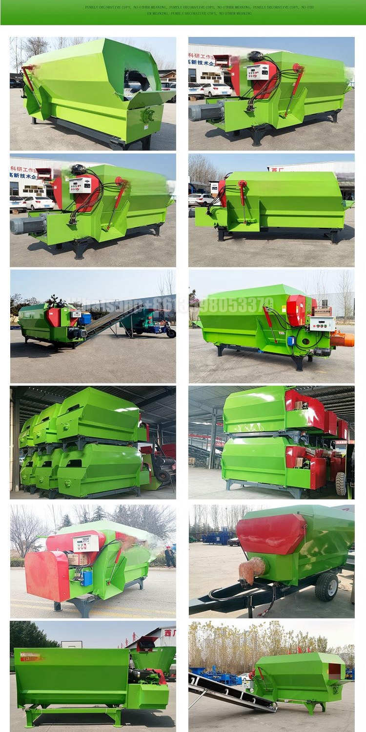 Cow Sheep Animal Feed Food Grass Rice Corn Wheat Straw Forage Tmr Feed Mixer Tmr Factory Supply
